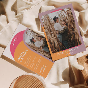 Faire-part de mariage photo Retro les années 70 Ar