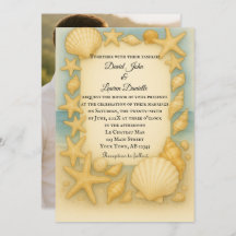Faire-part de mariage photo Seaside Shells