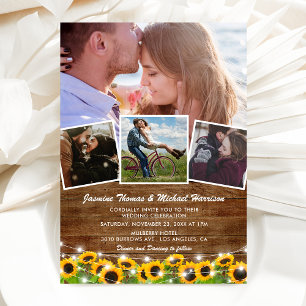 Faire-part de mariage photo Soleil Rustique 4