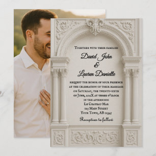 Faire-part de mariage photo souvenirs de marbre