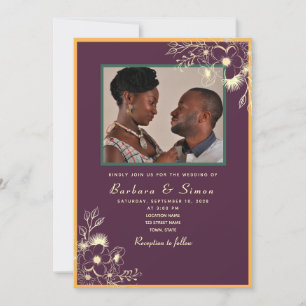 Faire-part de mariage photo Tons de Joaillerie