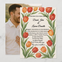 Faire-part de mariage photo Tulip Veil