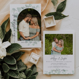 Faire-part de mariage photo Whimsical Eucalyptus