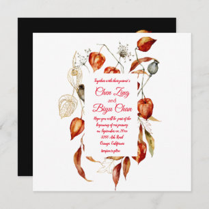 Faire-part de mariage Physalis (lanterne chinoise)