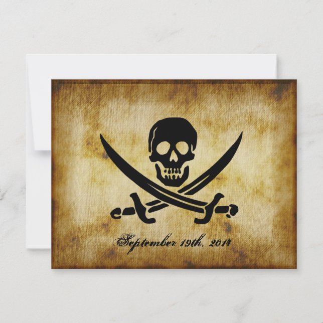 Faire-Part de Mariage Pirate (Devant)