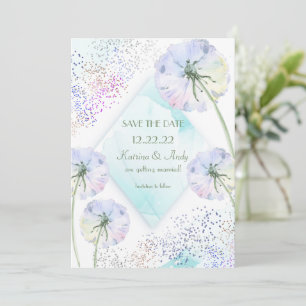 Faire-part de mariage pissenlit et paillettes