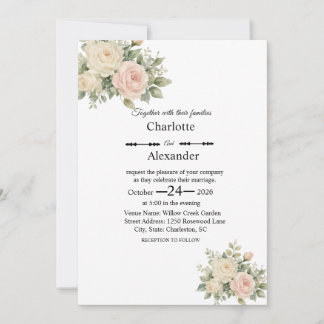 Faire-part de mariage plat Eucalyptus Elegance