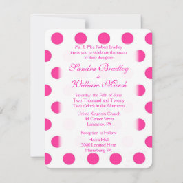 Faire-part de mariage point Polka rose