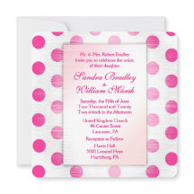 Faire-part de mariage point Polka rose