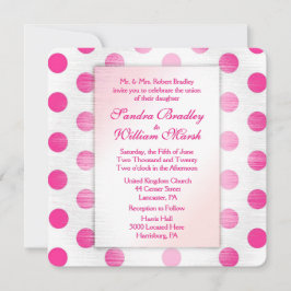 Faire-part de mariage point Polka rose