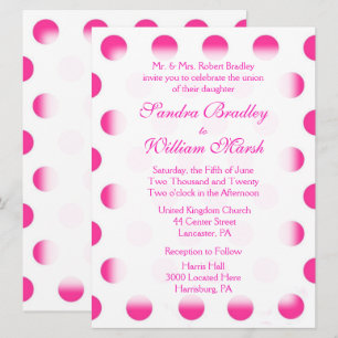 Faire-part de mariage point Polka rose