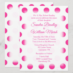 Faire-part de mariage point Polka rose