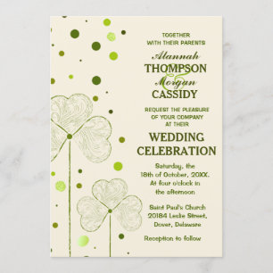 Faire-part de mariage Pois shamrock