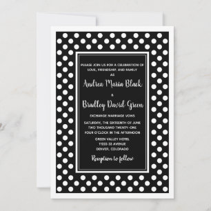 Faire-part de mariage Poka Blanc Noir