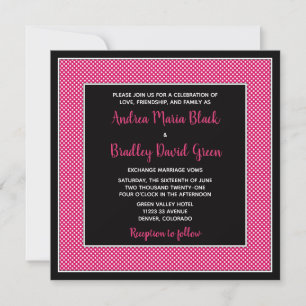 Faire-part de mariage Polka Personnalisable - Rose
