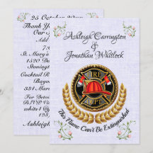 Faire-part de mariage pompier