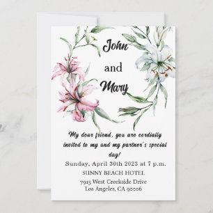 Faire-part de mariage pour Friend, Floral Mariage 
