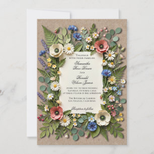 Faire-part de mariage pour un jardin champêtre de