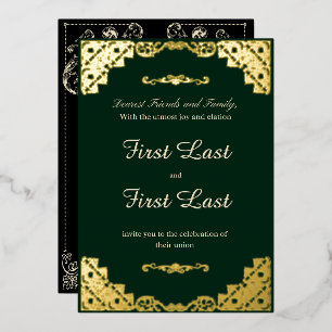 Faire-part de mariage Pourcentage vert foncé