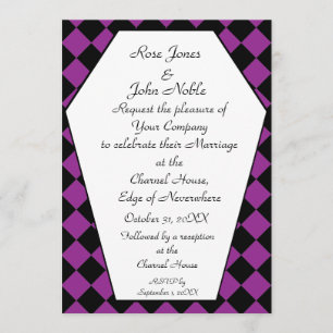 Faire-part de mariage (pourpre) de bois d'ébène de