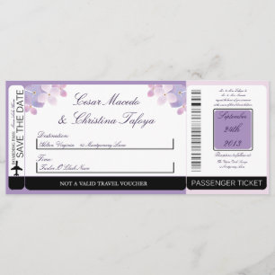 Faire-part de mariage pourpre de carte