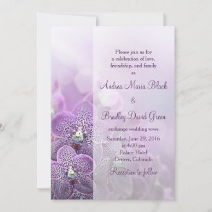 Faire-part de mariage pourpre orchidée