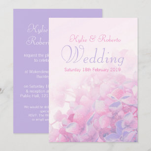 Faire-part de mariage pourpre rose floral