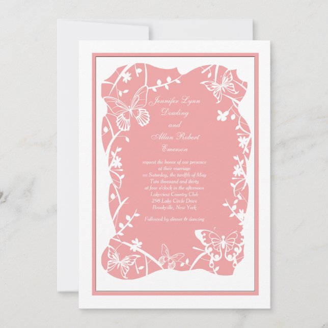 Faire-part de mariage Prairie Papillon (Devant)