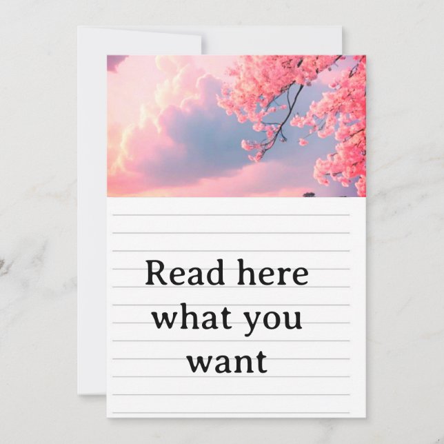 Faire-part de mariage printemps Cerisier en Fleurs (Devant)