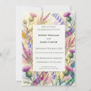 Faire-part de mariage Purple Heather écossais