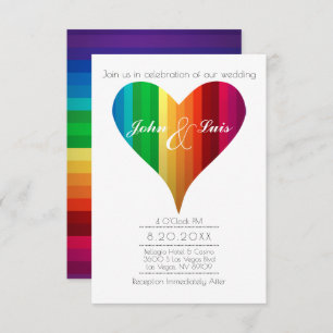 Faire-part de mariage Rainbow Heart