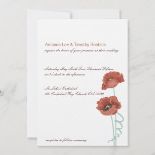 Faire-part de mariage Red Peonies