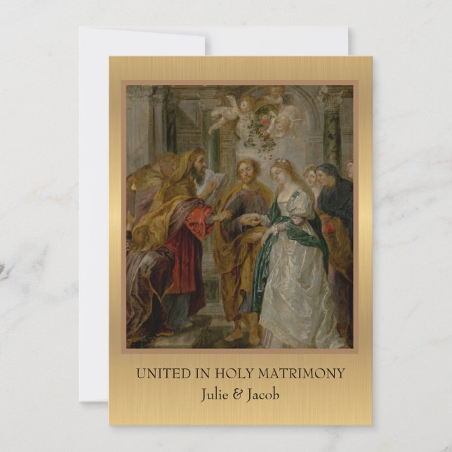 Faire-part de mariage religieuse catholique tradit (Devant)