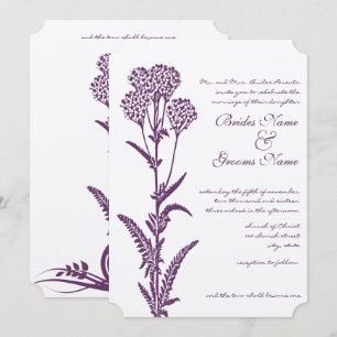 Faire-part de mariage religieux floral violet