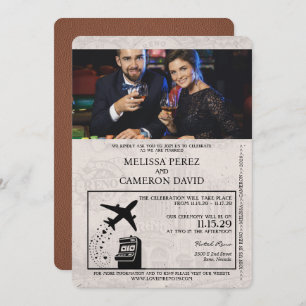 Faire-part de mariage Reno Passport Brown