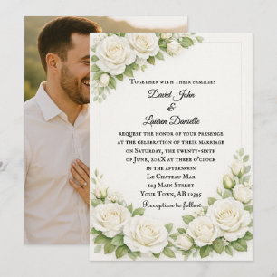 Faire-part de mariage Requiem Rose blanche