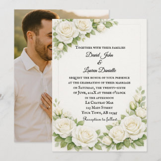 Faire-part de mariage Requiem Rose blanche