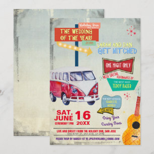 Faire-part de mariage rétro des années 50