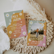 faire-part de mariage rétro super 70's