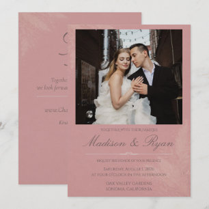 Faire-part de mariage Romance Blush avec photo