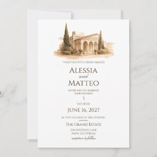 Faire-part de mariage Romance Villa toscan