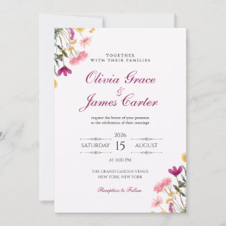 Faire-part de mariage Romance Wildflower | Flora r