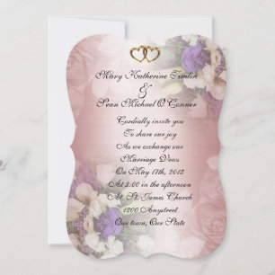 Faire-part de mariage romantique à fleurs