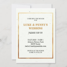 Faire-part de mariage romantique élégant blanc et