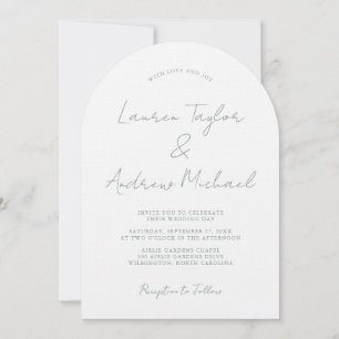 Faire-part de mariage romantique moderne vert saug