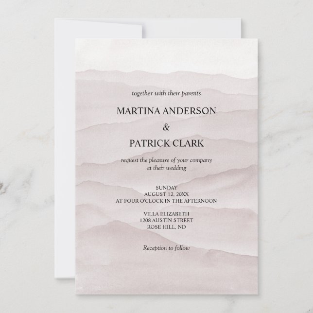 faire-part de mariage rose Abstrait poussiéreux (Devant)