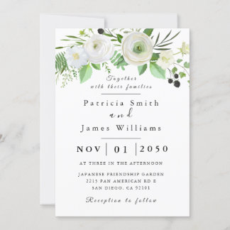 Faire-part de mariage Rose blanche