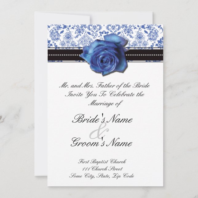 Faire-part de mariage Rose bleu (Dos)