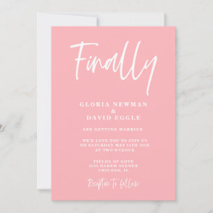 Faire-part de mariage rose blush moderne