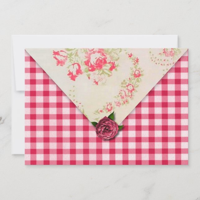 Faire-part de mariage Rose chic (Devant)